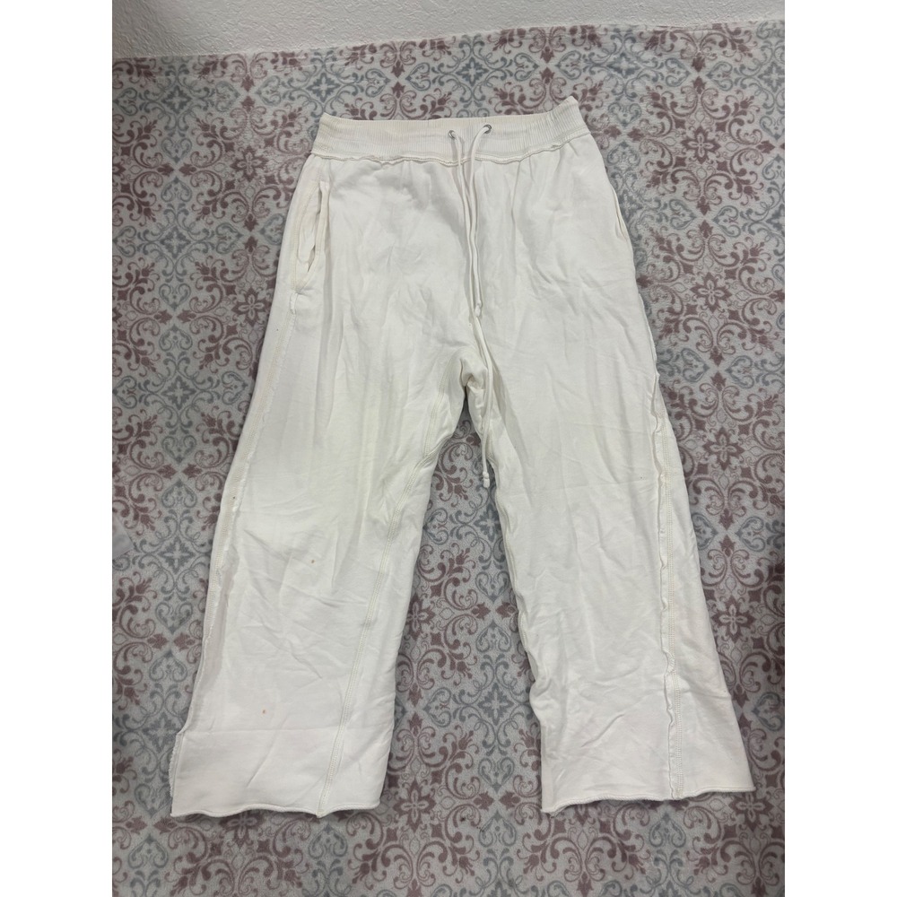 FP Movement Free People White Wide Leg Sweatpants Cotton French Terry Medium